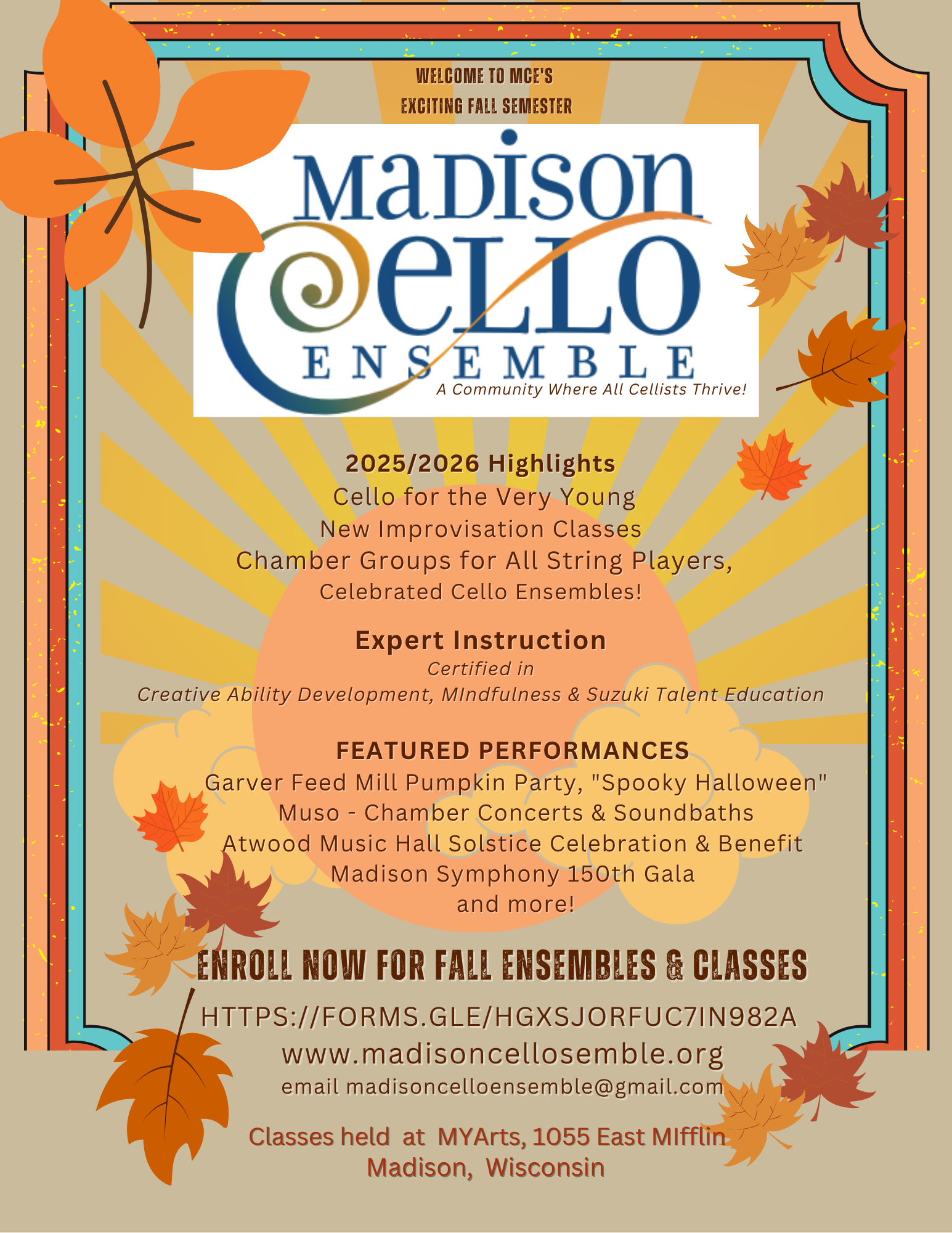 Enroll for FAll Ensembles & Classes
